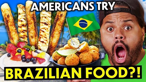 Americans Try Brazilian Food For The First Time!! (Pão de Queijo, Feijoada, Beiju de Tapioca)
