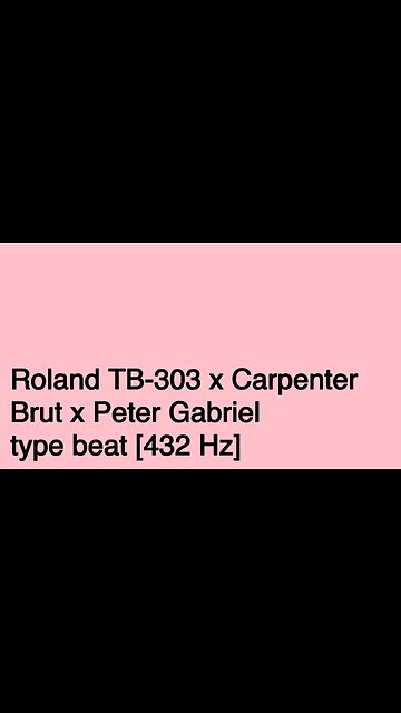 Roland TB-303 x Carpenter Brut x Peter Gabriel type beat
