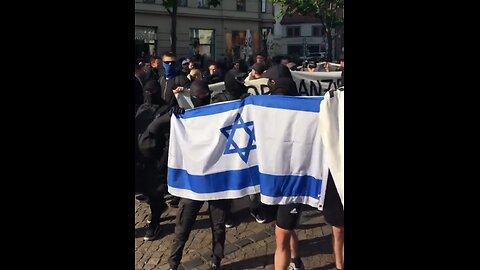 Antifa in Germany showing their full support for Talmudic Israel, no surprise here..