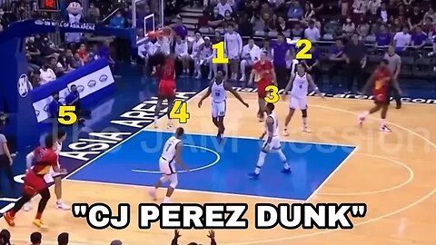 CJ PEREZ with the crazy dunk assist from JUNE MAR FAJARDO and commentator got shocked.