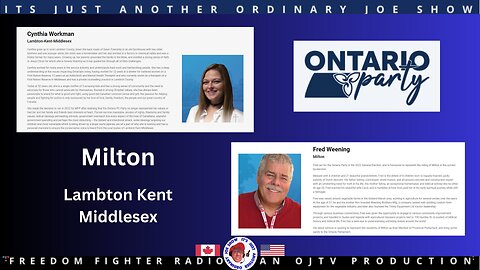Ontario Party - Byelection Candidates