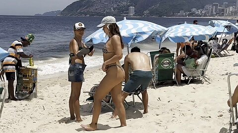 🇧🇷 Hot day at Ipanema beach Brazil | beach walk 4k