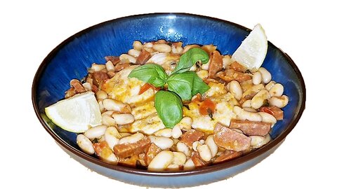 White Fish Fillets With Chourizo And Canellini Beans