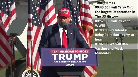 President Trump Delivers Remarks at Rally in Freeland, Record Crowds MI - 5/1/2024