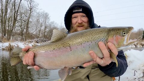 Fishing Small Creeks For Steelhead / Winter Steelhead Fishing With Jigs & Beads / Michigan Steelhead