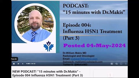 15 minutes with Dr.Makis Episode 004 Influenza H5N1 Treatment (Part 3)