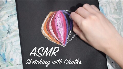 ASMR Quietly Sketching Next to You (No Talking) | Chalk Drawing Hot Air Balloon