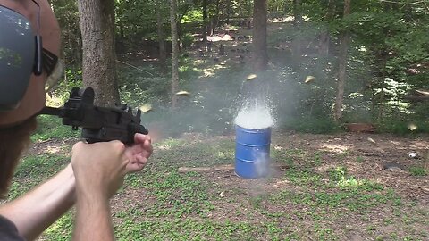 Mini Uzi vs Water Barrel