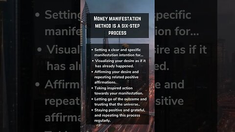 Money Manifestation Method is a Six Step Process #shorts