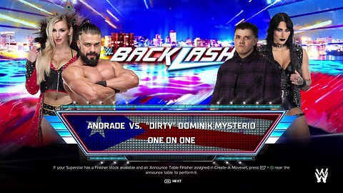 WWE 2k24 Andrade vs Dominik Mysterio