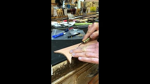 Leather Working - How To Make A Leather Bracelet Quickly - YouTube Shorts Video