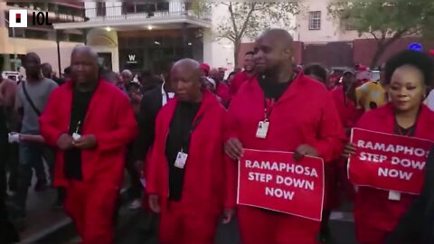 Watch: Malema Leads EFF Group After Sona Ejection