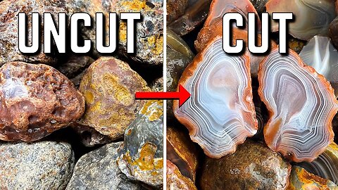 Cutting crazy agates & exposing beautiful bands!