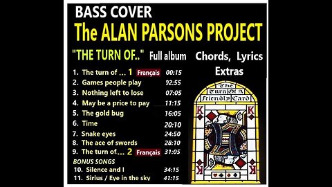Bass cover (Re-post):: ALAN P. PROJECT "THE TURN" Full album _ Chords, Lyricss, MORE