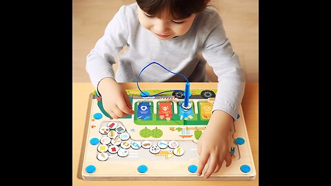 Children Animal Magnetic Maze Toy Montessori Kids Wooden Puzzle Game