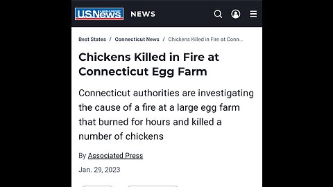 Massive fire at egg farm in Connecticut Estimated 100k hens have died so far