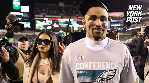 Jalen Hurts appears to make rare appearance with girlfriend at NFC Championship