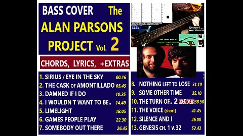 Bass cover Vol 2:: ALAN P. PROJECT Best of __ Chords, Lyrics, MORE