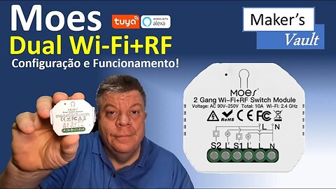 Moes MS-104B - Mini Switch Dual Wi-Fi+RF Tuya: Configuração e Funcionamento - Use com Alexa!