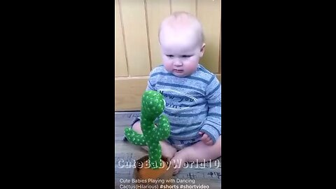 CUTE BABIES PLAYING WITH DANCING CACTUS