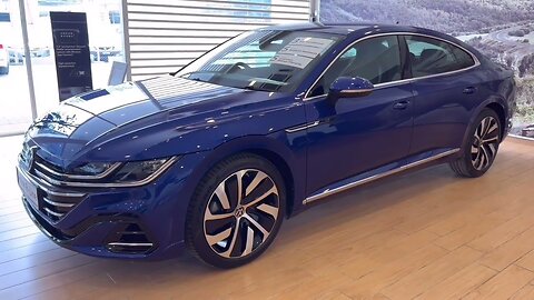 New 2023 Volkswagen Arteon R-Line blue color | exterior and interior design in depth walkaround