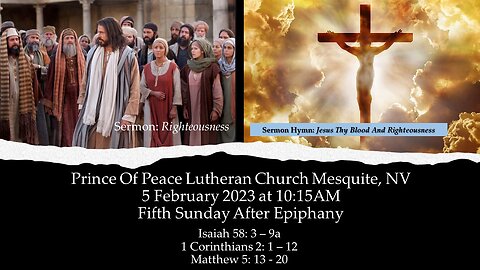 Part 1: Fifth Sunday After Epiphany Creative Worship Service