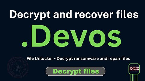 How to decrypt files and repair Ransomware files .Devos