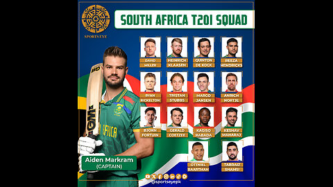 South African Cricket Team's ICC T20 World Cup 2024 Squad !