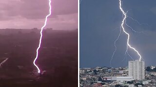 Epic lightning strikes caught on camera in Brazil
