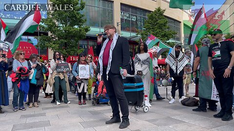 Students Rise Up - March for Palestine. Central Library, Cardiff Wales
