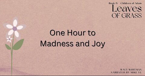 Leaves of Grass - Book 4 - One Hour to Madness and Joy - Walt Whitman