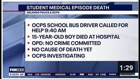 15 YEAR OLD STUDENT DIES ON THE SCHOOL BUS!