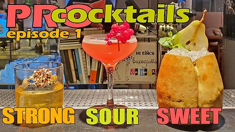 PRO cocktails. Episode 1. Three cocktail at once. Strong, Sour and Sweet.
