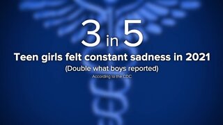 Major rise in concern for teen girl's mental health as the CDC reports every 3 in 5 feel hopeless or sadness