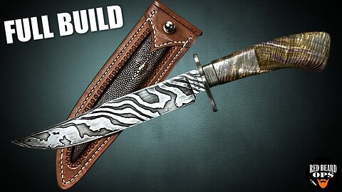 "That's TWISTED!" -- Low Layer Twist Damascus BOWIE - Full Knife Making Movie