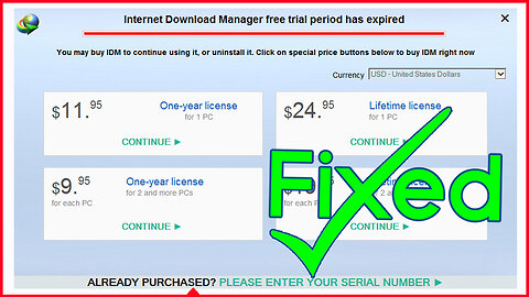 [Solution] ✔️ IDM free trial period has expired ⚠️ Internet Download Manager 2024 error