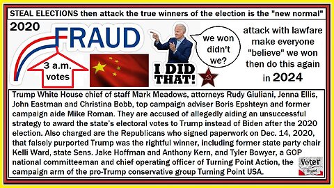 STEAL ELECTIONS then attack the true winners of the election is the "new normal"