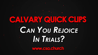 Can you rejoice in trials?