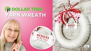 Dollar Tree DIY Valentine's Yarn Wreath