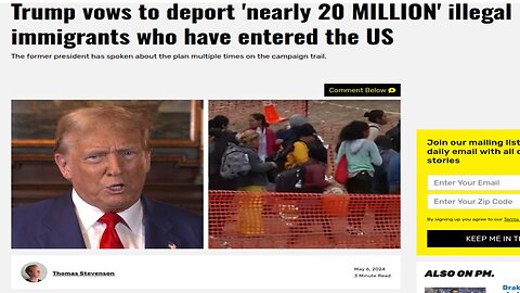 President Trump Vows to Deport Biden's 20 Million ILLEGALS