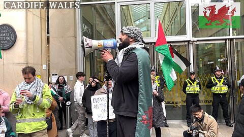 From Cardiff to Columbia. March for Palestine. The Hayes Street, Cardiff