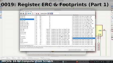 0019: KiCad Register Checks & Footprints (Part I) | 16-Bit Computer From Scratch