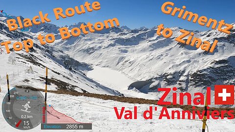 [4K] Skiing Zinal, Black Route Top to Bottom From Grimentz, Val d'Anniviers Switzerland, GoPro HERO9