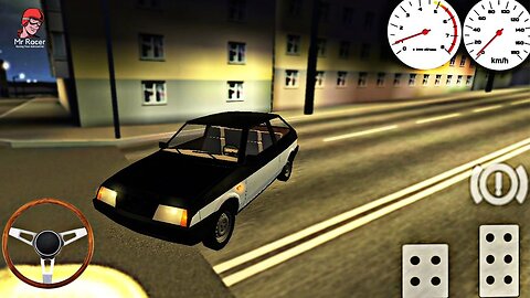 Black and white car in the night - Russian Classic Car Simulator - Android GamePlay