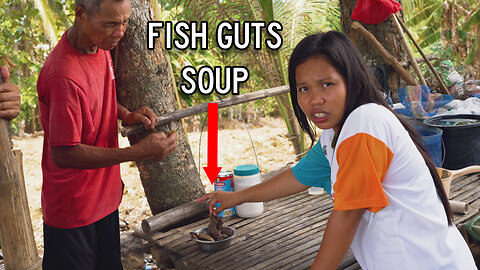 Philippines Village Family Day - Flo Taste Tests Taytay's Fish Guts Soup, Cooking Pancit, & Coconuts