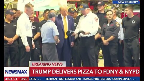 PRESIDENT TRUMP- FDNY & NYPD visit Yellow Tie- 5 2 2024