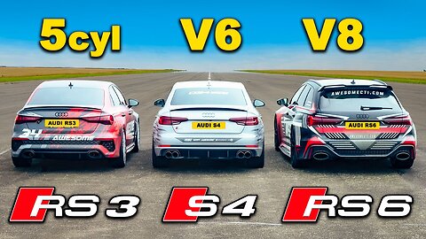 700hp+ RS6 v RS3 v S4: DRAG RACE