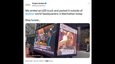 @Project_Veritas We rented an LED truck and parked it outside of Pfizer WH in Manhatten