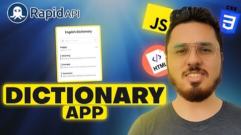 Creating a Dictionary app Using HTML, CSS & JavaScript + RapidAPI 🔥