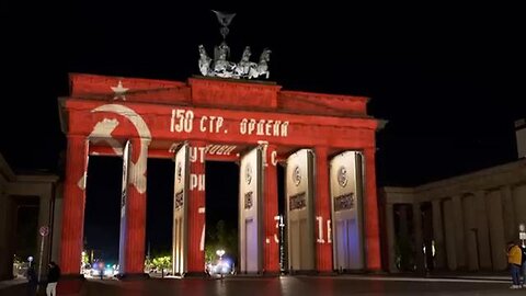 In Berlin (Germany) last night someone broke into the projection at the Brandenburg Gate